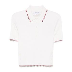 톰브라운 실크 코튼 폴로 셔츠 화이트 FKP120A Y4501 100