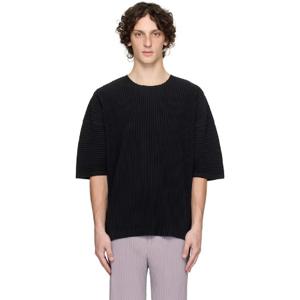 25 FW Homme Plisse Issey Miyake 남성 블랙 먼슬리 컬러 메이 티셔츠 252729M192003