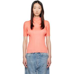 25 FW 이세이미야케 여성 오렌지 먼슬리 컬러 메이 탑 252941F099010