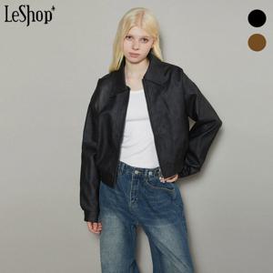[르샵]싱글 카라 무광 레더 자켓 (BO8JK020A)
