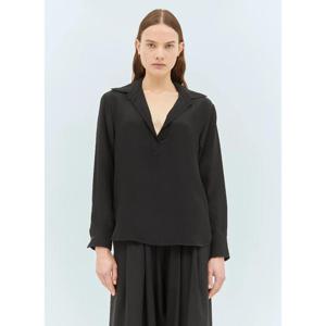 25 FW 막스마라 여성 실크 크레이프 드 신 셔츠 max0258002blk