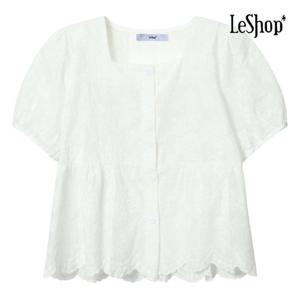 [르샵]물결 펀칭 스퀘어넥 블라우스 (BP6BL005A)