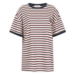 샵앤) 국산 여성 배색 라운드 단가라 루즈핏 반팔 티셔츠 MER-WSH-20712-네이비