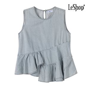 [르샵]데님 언발 프릴 나시 블라우스 (BP7BL009A)