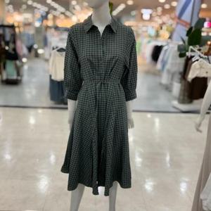 SOUP sh06 몬드 7부 체크 셔츠 원피스 AB8OP30