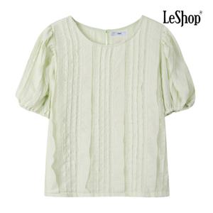 [르샵]라운드넥 핀턱 웨이브 블라우스 (BP7BL031A)