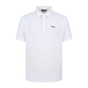 [핑골프]남성 사각 조직 카라 반팔 티셔츠 111E2TO413_WH