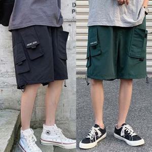 남성카고반바지 와이드팬츠 허리밴딩 7부바지 INSUM56 트레이닝팬츠 운동바지 밴딩팬츠 반바지 홈웨어