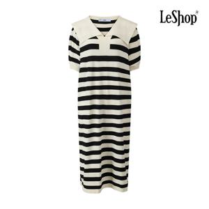 [르샵]빅 카라 스트라이프 니트 원피스 (BP7OP036A)