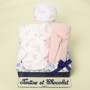 [쇼콜라]넬라바디수트+바지+비니모세트TNMMUS02UP(출산50일백일선물세트)