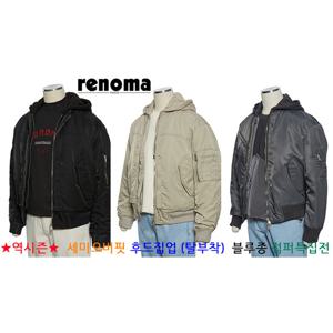 [레노마캐주얼]F/W 역시즌 가을/겨울 세미오버핏 숏점퍼 3종1택 후드 탈부착 RPEMBU123A EK36