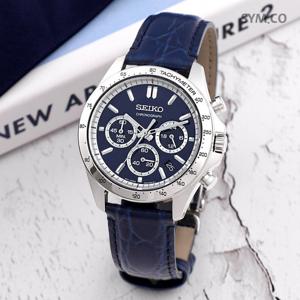 세이코 SBTR019 스피릿 크로노그래피 아날로그 캐쥬얼 남자 가죽 시계 c