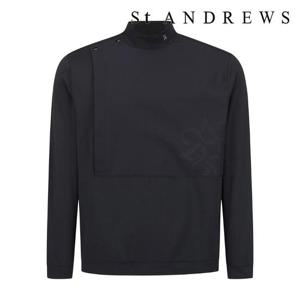 [세인트앤드류스]남성 별 심볼 우븐 레이어 스트레치 티셔츠 (811E1TI101BK)