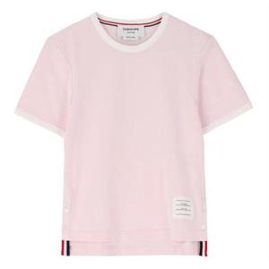 [프렌치샵/국내배송]톰브라운 사이드 RWB 트리밍 링거 반팔티 핑크 FJS075A 00042 680