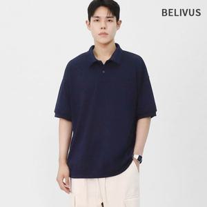 빌리버스 남성 빅사이즈 반팔 카라티 오버핏 무지 티셔츠 BWMD001