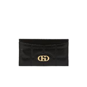 [헤지스] 블랙 퀼팅 소가죽 카드지갑 슬롯[HIHO5E758BK]