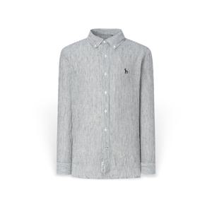 [헤지스] 남성 린넨 스트라이프 긴팔셔츠 HZSH5C105BK