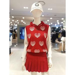 [파리게이츠] 25FW가을 여성 하트 패턴 후드 베스트 (521E3SV201)