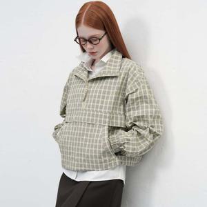 WOMAN 하프 집업 체크 아노락 [2COL] / WBE3L07508