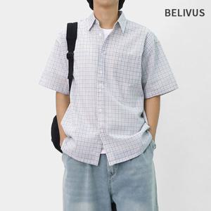 [빌리버스]빌리버스 남성 반팔셔츠 잔체크 면 남방 BAWF003