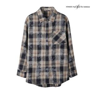 나인식스뉴욕  원 포켓 체크 워싱 루즈핏 셔츠 (NP8SH007M0)