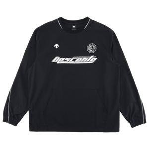 데상트 남녀공용 스포티 브이넥 우븐맨투맨 SP223UWH41BLK