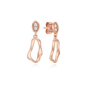 [티르리르]웨이블렛 포인트 핑크실버 귀걸이 TEESVP08040M