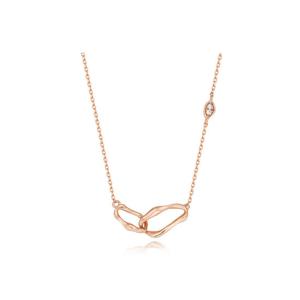 [티르리르]웨이블렛 포인트 핑크실버 목걸이 TNESVP08040M