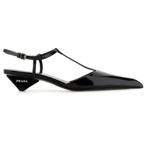 25 FW 프라다 힐 로고 레더 포인티드 토 펌프스 1I535NF035069