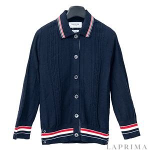 [THOM BROWNE] 톰브라운 여성 트리밍 니트 가디건 FKC460AY3010-415