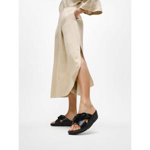 [핏플랍][삼성물산공식]여성 비즈 체인 레더 크로스 슬라이드 블랙 (FT59K2D015)