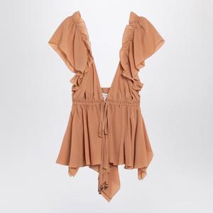 끌로에 러플 실크 슬리브리스 탑 CH24AHT41002 26W