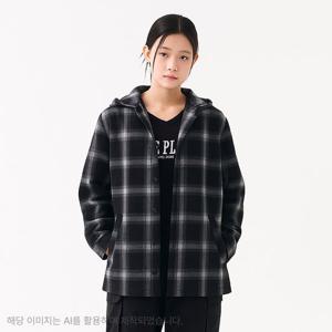 [더데이걸]후드 체크 셔츠남방TGBW25W01