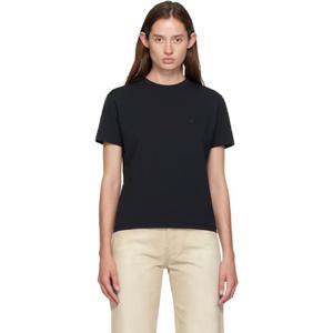 아크네 티셔츠 블랙 레귤러 핏 티셔츠 252129F110045