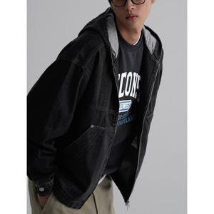 (455939LPC5) [에잇세컨즈] 데님 후드 블루종 블랙