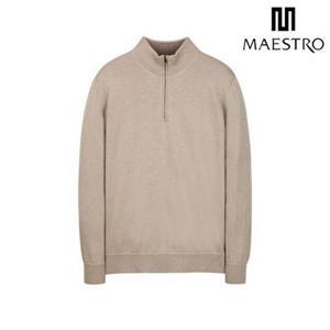 [마에스트로] [25FW]베이지 캐시미어 하프집업 니트 (MASW5D004I2)