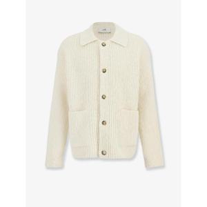 AMI PARIS Wool and cotton ribbed cardigan HKC354