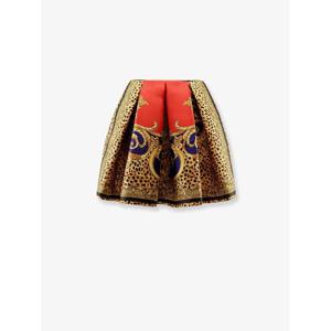 VERSACE Cheetah Barocco silk duchesse skirt 1021988