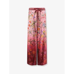 GUCCI Silk trousers with Gucci Flora print 837980