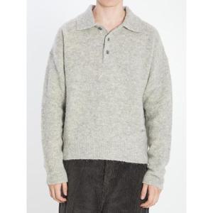AMI PARIS Polo in alpaca and wool HPL405050