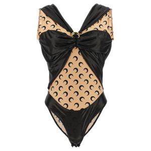 MARINE SERRE 로고 보디수트 WTO393BK99