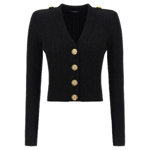 BALMAIN Twisted knit cardigan FF1KL245KI500PA
