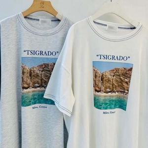 픽처 305P312S 반팔티 나염 스티치 빅사이즈