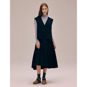 나이스클랍 주름 믹스 랩 스커트 (N254MWS915)