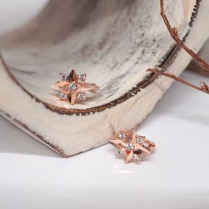 오팔하우스 14k 컷팅 별 원터치 미니 귀걸이 OPKYE0463