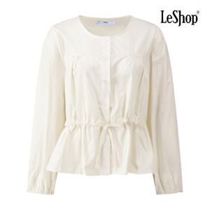 [르샵]라운드넥 허리 스트링 플레인 블라우스 BPABL001A