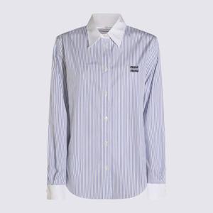 미우미우 스트라이프 패턴 롱 슬리브 셔츠 MK1972 174TF0W3B