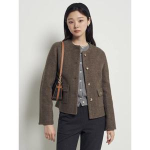 [빈폴레이디스] 핸드메이드 금장단추 숏 재킷  카키 (BF5X30C10H)