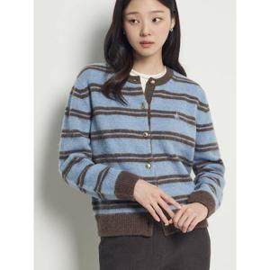 [빈폴레이디스] 셔틀랜드 스트라이프 카디건  스카이 블루 (BF5X5AC04Q)