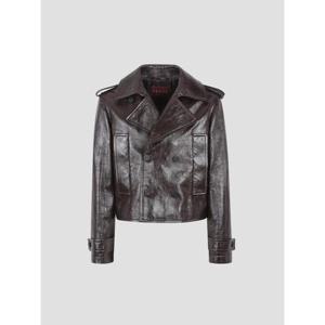 구찌 샤이니 레더 바이커 재킷 847580XNBAX 2073 DARK GIANDUIA